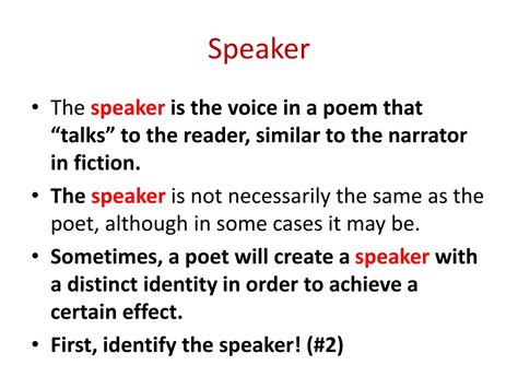 speaker definition in poetry: The speaker in poetry often embodies the poet’s voice and perspective, yet it can also be an independent entity reflecting broader societal or personal themes.